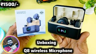 Download Lagu Q8 Dual Wireless Microphone unboxing \u0026 Review MP3