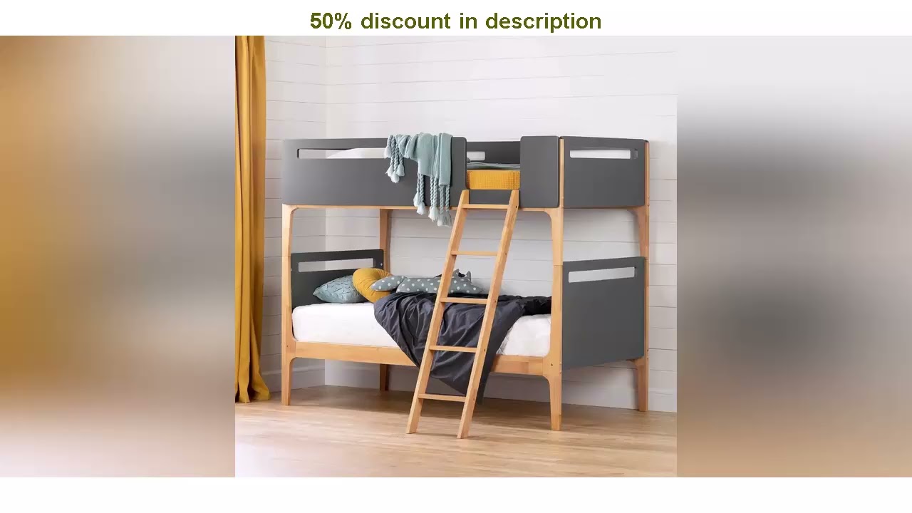 Best product reviews : South Shore Bebble Bunk Bed, Twin, Charcoal Gray and Exotic Wood