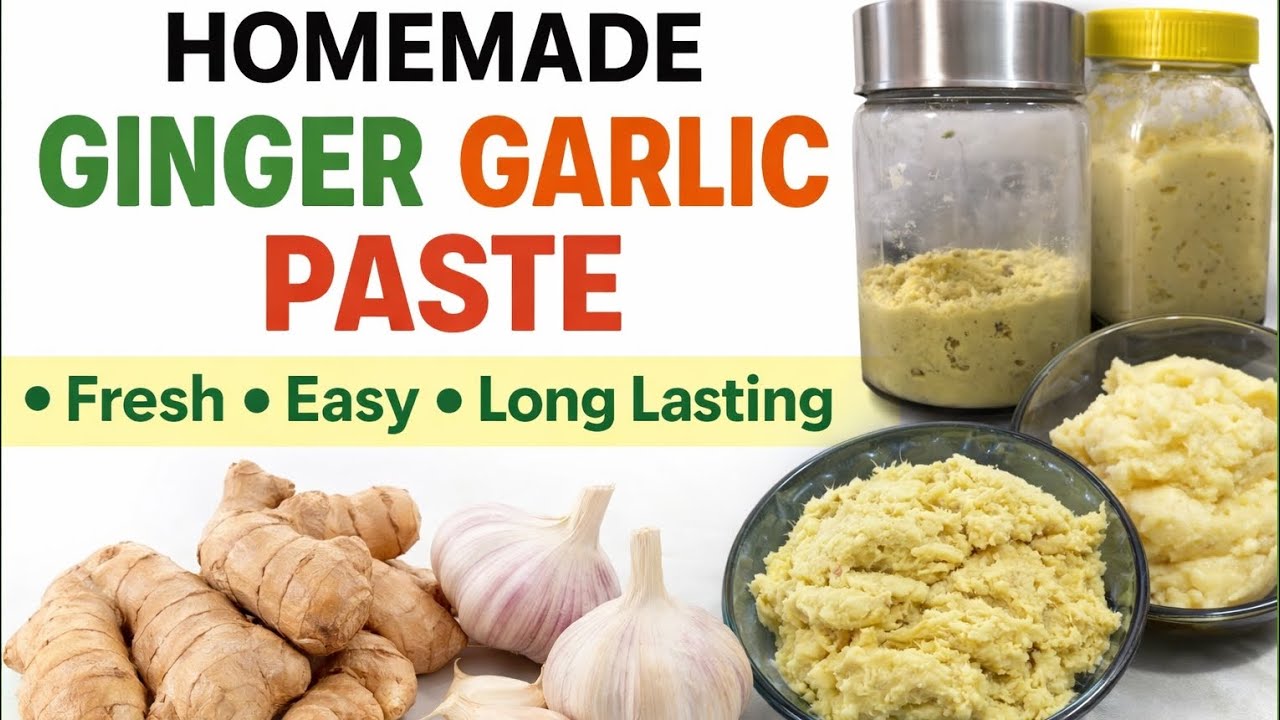 Video44|लंबे समय तक चलने वाला अदरक लहसुन पेस्ट|Ginger Garlic Paste at Home | Fresh & Chemical Free
