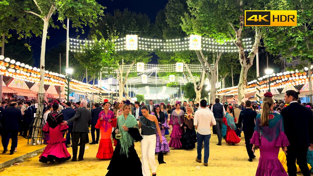 2024 Feria de Abril de Sevilla, ambiente de noche 💃🏼 | 4K 60FPS HDR