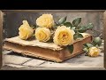 Romantic Still Life with Yellow Roses | Timeless Wall Art for Samsung Frame TV (4K)