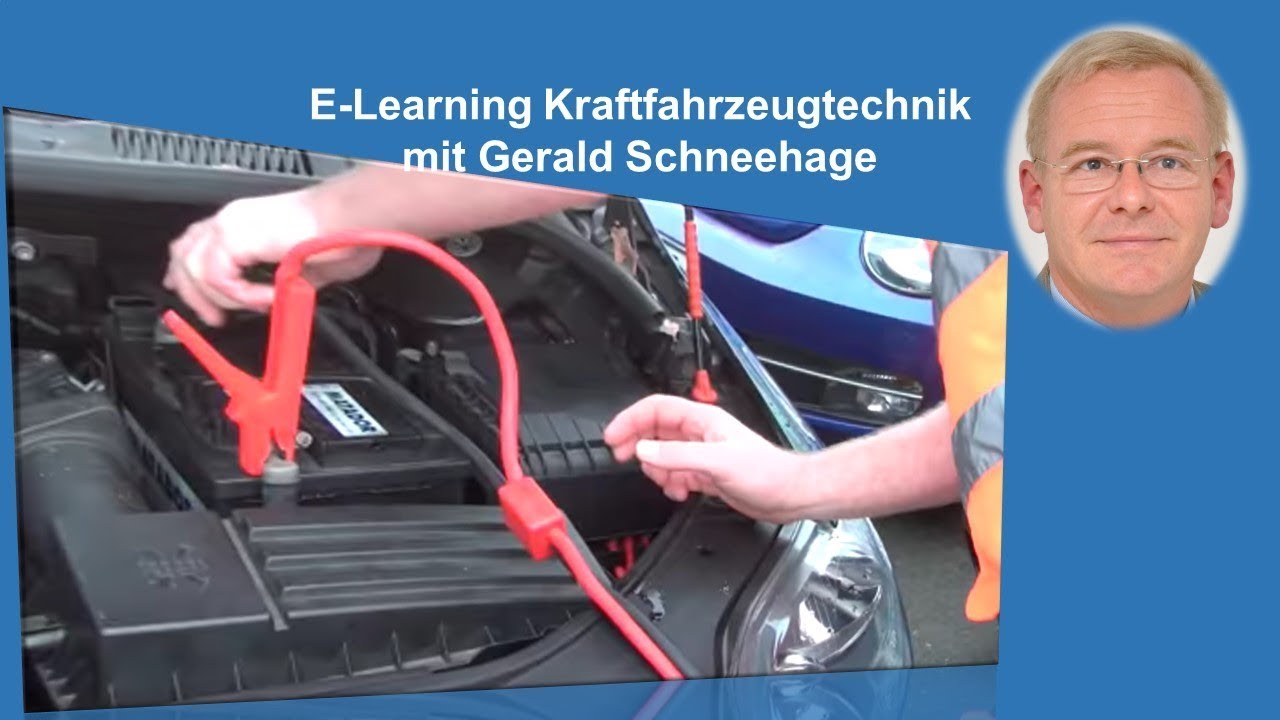 Starthilfe Batterie leer überbrücken Starthilfekabel E-Learning  Kraftfahrzeugtechnik 