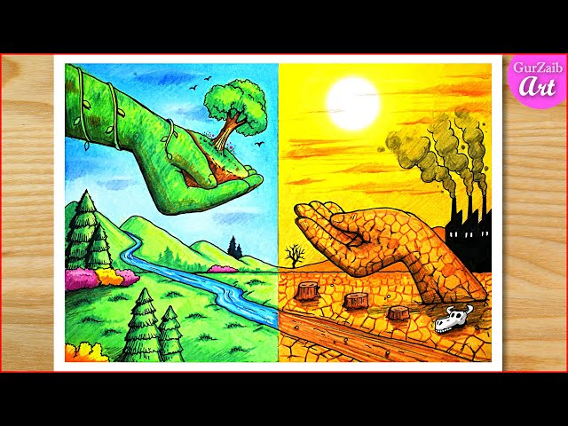 BEST PAINTING ON WORLD ENVIRONMENT DAY DRAWING || SAVE ENVIRONMENT POSTER  MAKING - YouTube