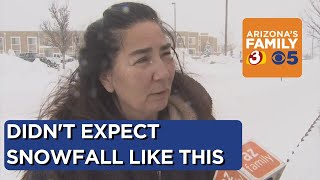 Heavy snowfall a surprise for people in Williams Arizona