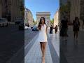 Paris Walk ✨ Sam in White 🤍 Arc de Triomphe Vibes 🇫🇷🤍