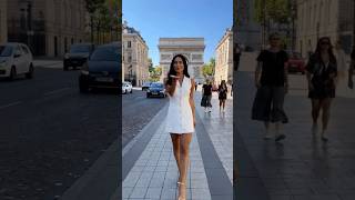 Paris Walk ✨ Sam in White 🤍 Arc de Triomphe Vibes 🇫🇷🤍