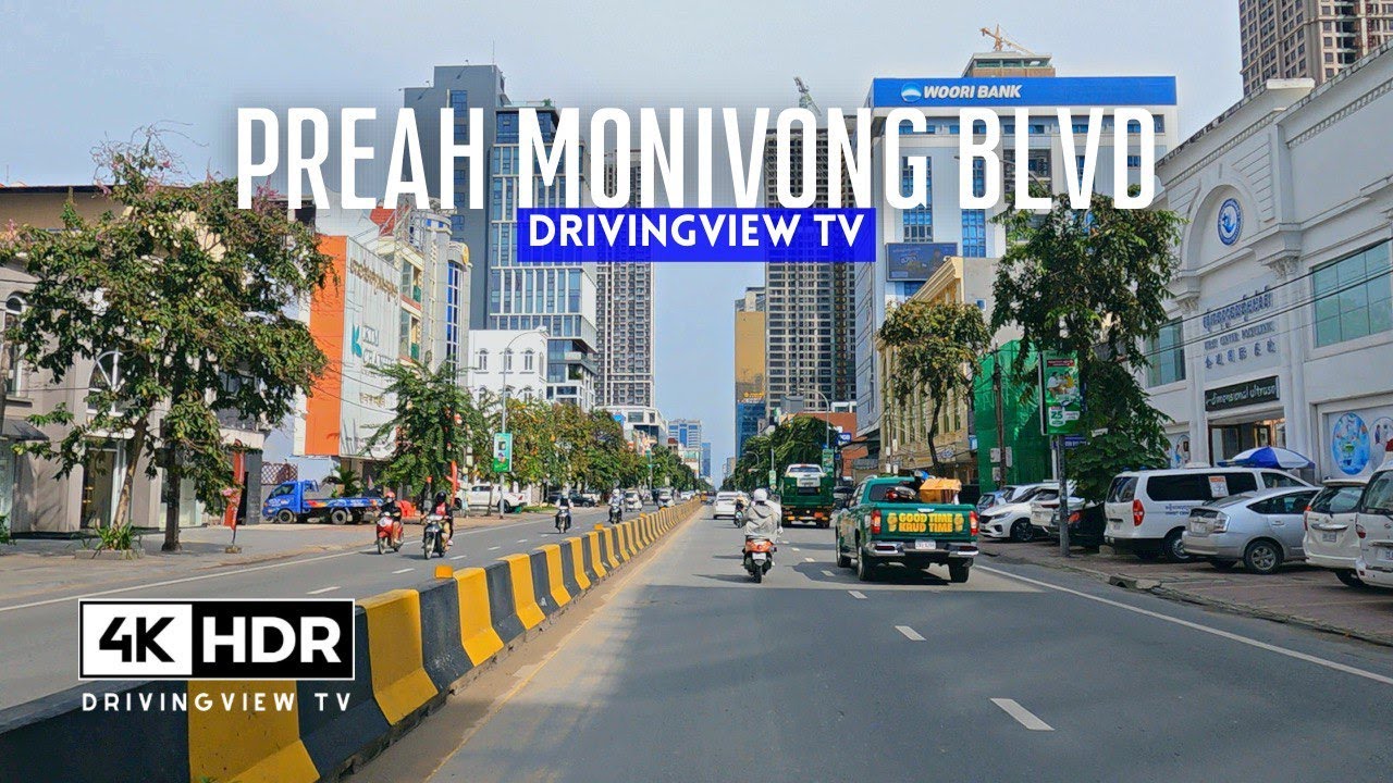 Driving Preah Monivong Blvd 4K HDR | Phnom Penh Cambodia