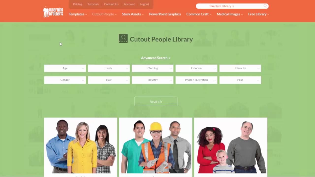 Using the New Cutout People Library Search in Lectora