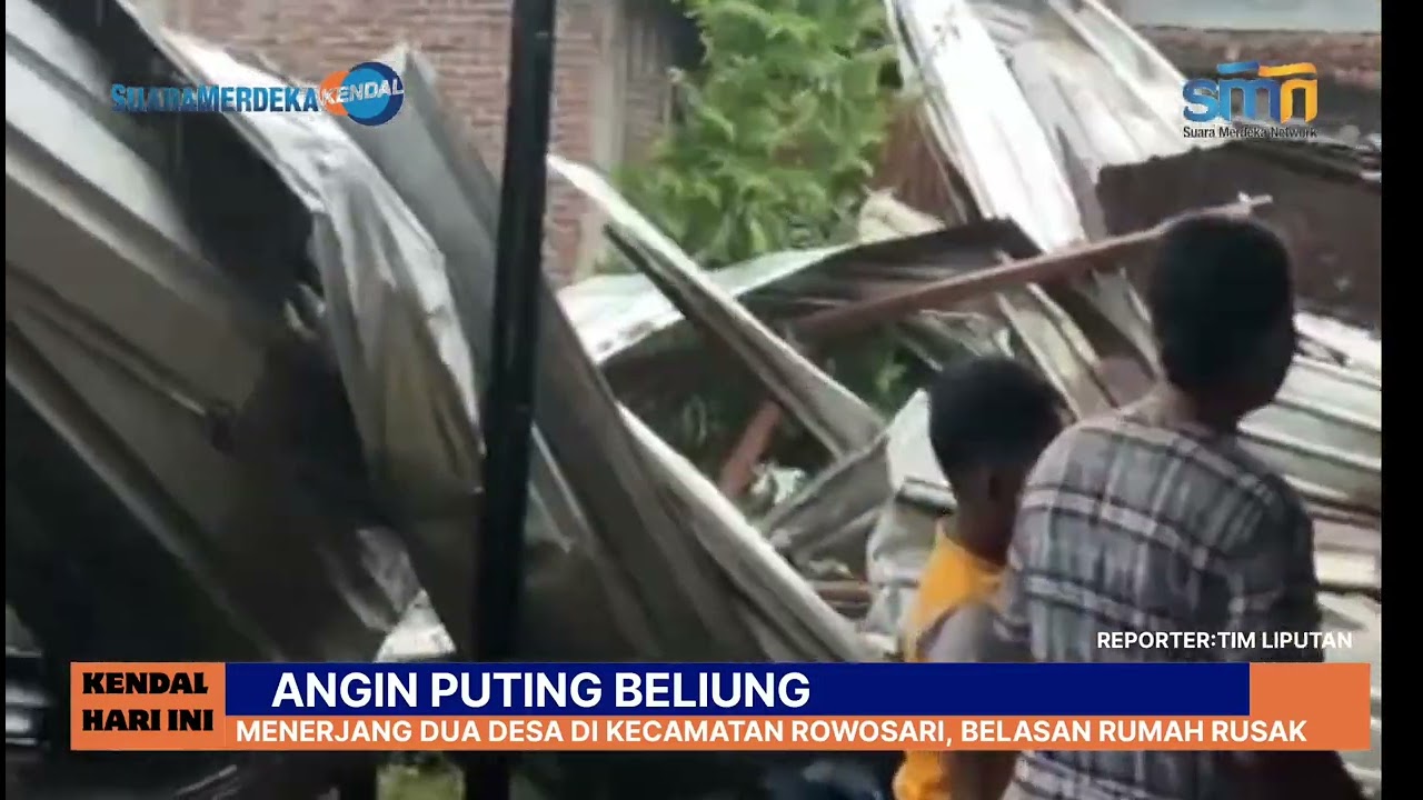 Angin Puting Beliung Menerjang Dua Desa di Kecamatan Rowosari, Belasan Rumah Rusak