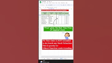 Google Finance Function | Real-Time Share Valuation | Share Price EPS | Hello Excel #trendingshorts