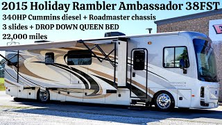 2015 Holiday Rambler Ambassador 38FST A Class 340HP Cummins Diesel Pusher @ Porter’s RV - $124,900