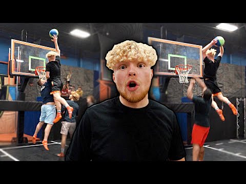 Sky Zone Basketball Court - I Windmilled On His HEAD... Full Court Trampoline Basketball At Sky Zone!