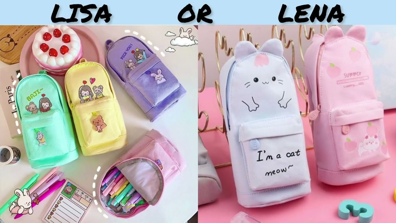 LISA OR LENA BACK TO SCHOOL EDITION 🌈 | SCHOOL SUPPLIES | #backtoschool #schoolsupplies