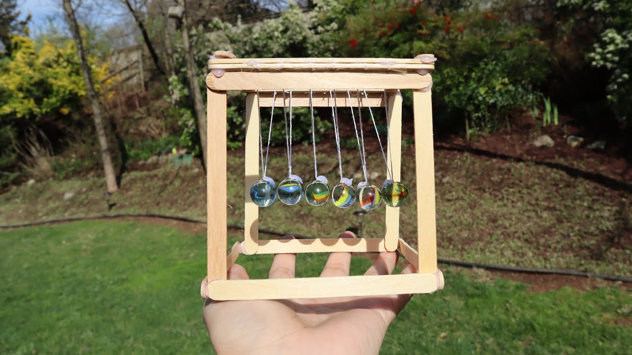 How to make Newton's Cradle using popsicle sticks and