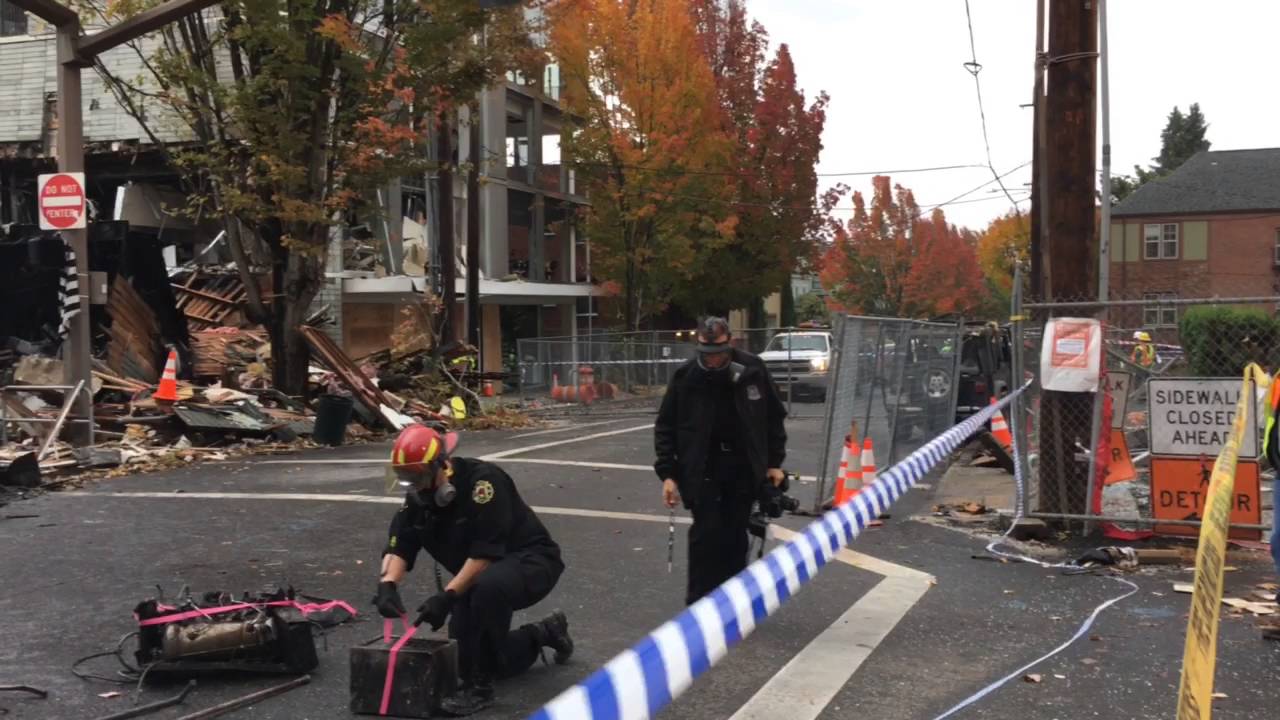 A panoramic of the explosion site on NW 23rd Avenue in Portland