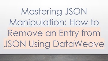 Mastering JSON Manipulation: How to Remove an Entry from JSON Using DataWeave
