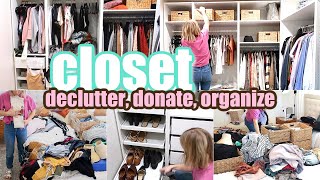 CLEANING OUT MY CLOSET | CLEAN DECLUTTER AND DONATE | CLOSET ORGANIZATION MOTIVATION | SPRING CLEAN!