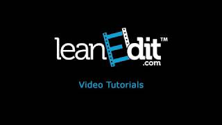 How to use the Analysis Process in leanEdit Client Edition