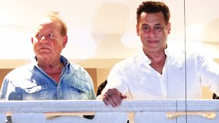 Salman Khan With Father Salim Khan Celebration EID With Huge Crowd Outside Galaxy Apartment