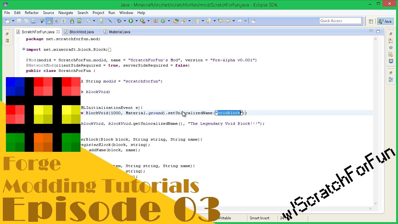 [1.6.2] Minecraft Forge Modding Tutorials! - Creating a Block! - YouTube