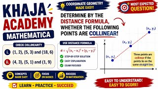Determine by the distance formula whether the following points are collinear!