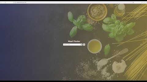 Meal Finder Web Application