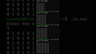 C Pattern Program in C Language 🔥 Print Alternating 1 and 0 Pattern Using Nested Loops #shorts