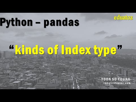 [PYTHON][pandas_06] Index 타입의 종류 (RangeIndex, Int64Index, Index, DateTimeIndex)
