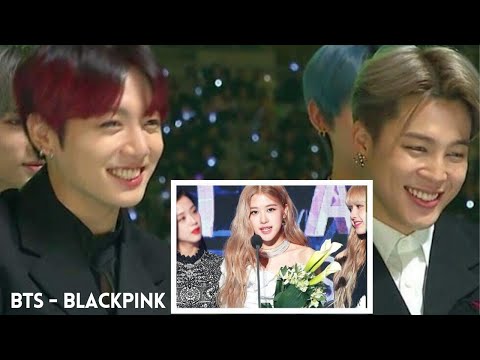 BTS Jungkook Reaction to Blackpink Rose (Rosekook) moment at Music Awards 2020