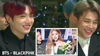 BTS Jungkook Reaction to Blackpink Rose (Rosekook) moment at Music Awards 2020