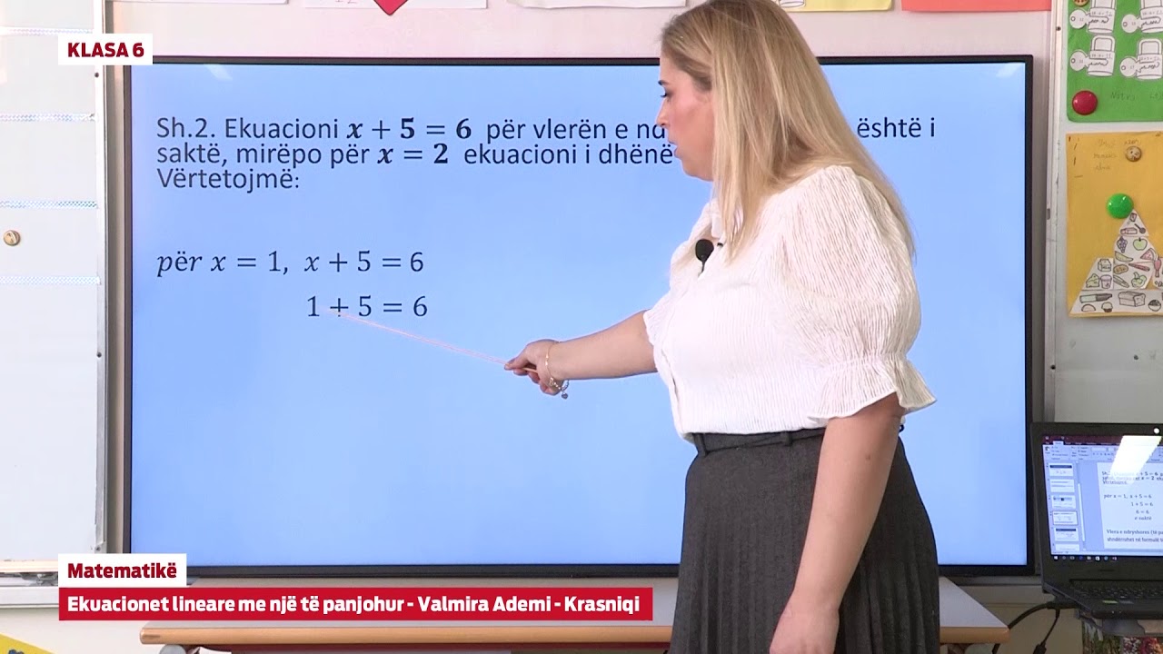 e Mesimi Klasa 6 - 6718 Matematikë - Ekuacionet lineare me një të panjohur