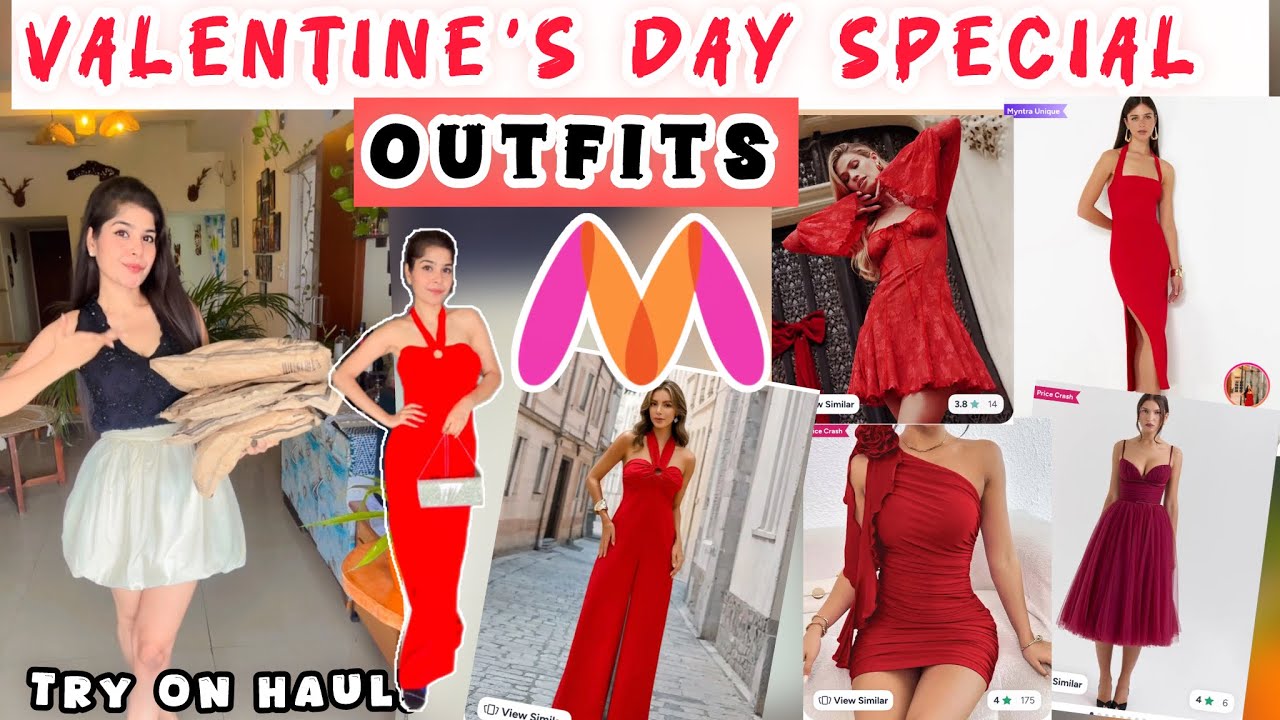 Valentine’s Day Outfits try on Haul | Stylish Dresses for this Valentines Day | Myntra dresses haul