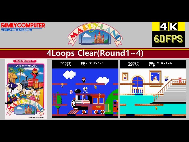 FC] Mappy-Land マッピーランド 4Loops Clear(Round1~4) - YouTube