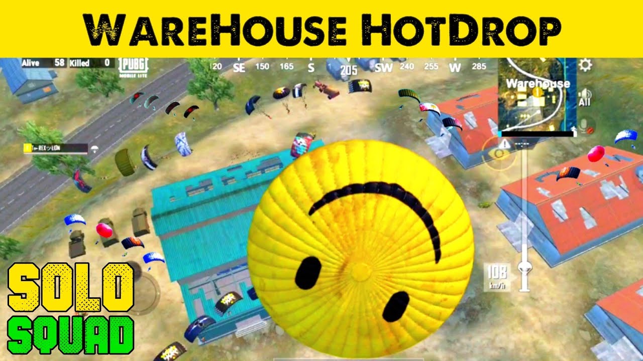 Warehouse Hotdrop in Solo VS Squad | PUBG Mobile Lite Solo VS Squad Full Rush Gameplay