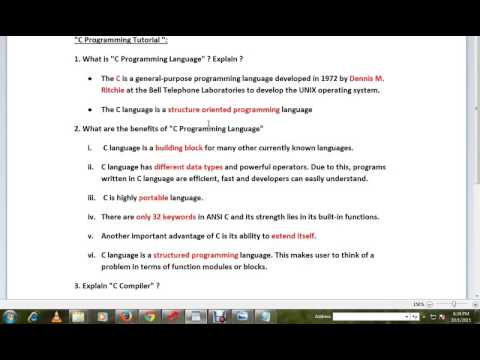 C PROGRAMMING TUTORIAL INTRO