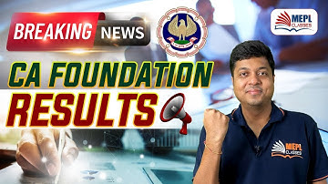 BREAKING NEWS - CA Foundation Results | MEPL - Mohit Agarwal