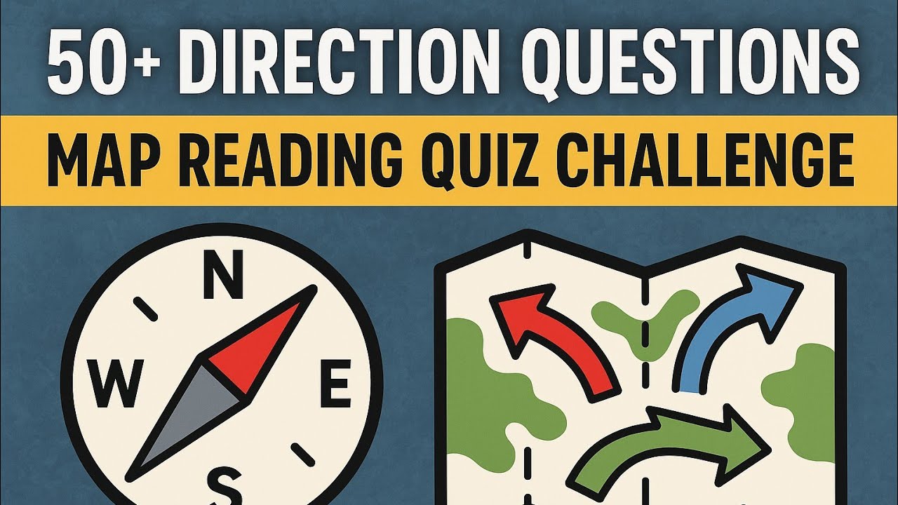 50+ Direction Questions | Map Reading Quiz Challenge - YouTube