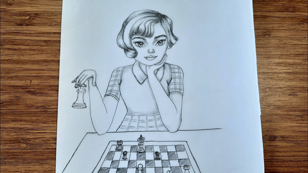 How to draw a chess board step by step / Chess board drawing 