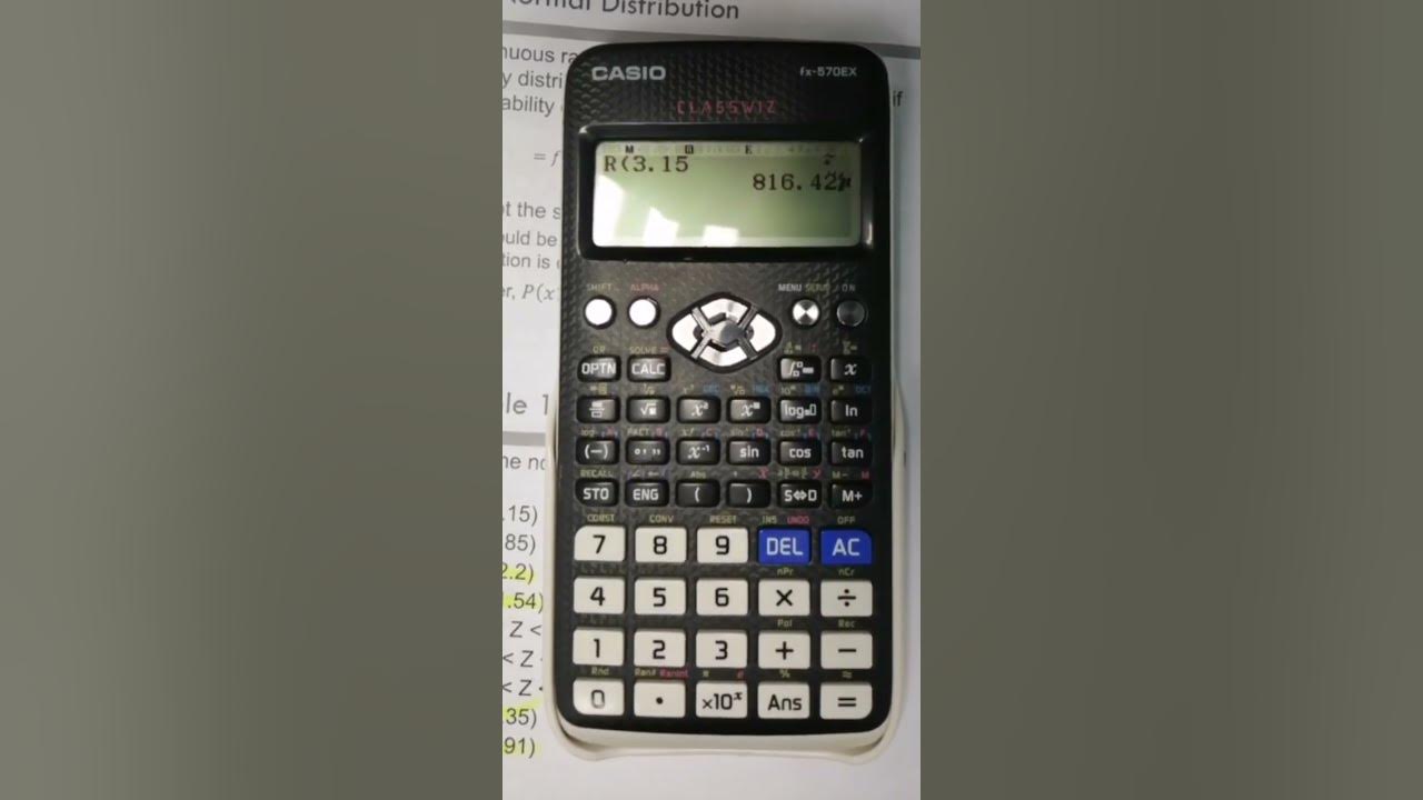 Calculate Normal Distribution with Casio ClassWiz Calculator, method 1