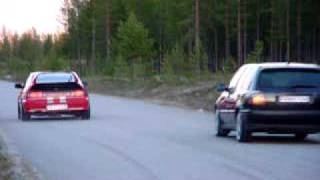 golf iii vr6 vs honda civic crx turbo drag race