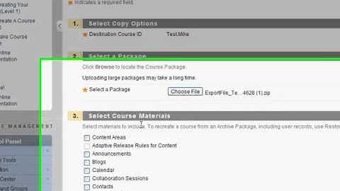 Importing Course Content into Blackboard 9.1