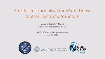 DOE CSGF 2015: An Efficient Formalism for Warm Dense Matter Electronic Structure
