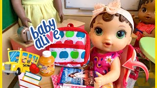BABY ALIVE Zoe first day of school Morning Routine feeding and changing ✏️