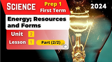 Energy; Resources and Forms | Prep.1 | Unit 2 - Lesson 1 - Part (2/2) | Science