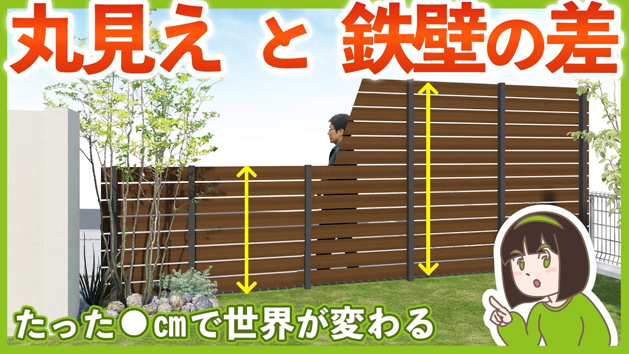 目隠しフェンス＝高さ1.8mは間違い？ イメージパース図で分かる『丸見え』の境界線￤新築外構工事