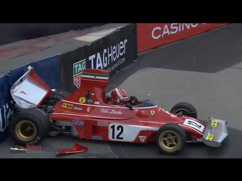 Leclerc Crashes 1974 Ferrari | Monaco Historic Grand Prix 2022