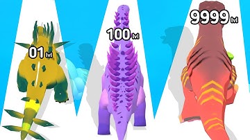 DINO RUNNER MERGE BATTLE | Level Up Dinosaur Max Level Satisfying Gameplay Walkthrough Android, iOS