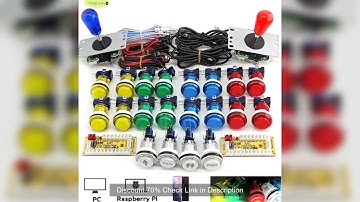 2 Player DIY Arcade Game Kit for PC Raspberry Pi with LED Push Buttons American Style Joystick USB E
