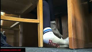 Catchemallcandids Candid Ebony Sweaty Nike And Hanes Socks Out Of Forces