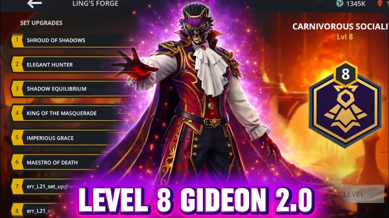 Shadow Fight 3: Carnivorous Socialite set Upgrade to Level 8